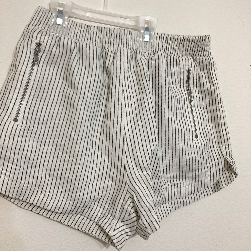 Black and white stripped shorts